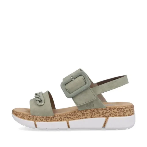 Rieker Damen Riemchensandalen mintgrün Keilabsatz S13  V2350-52