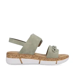 Rieker Damen Riemchensandalen mintgrün Keilabsatz S13  V2350-52