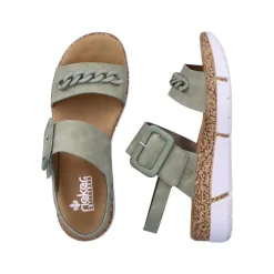 Rieker Damen Riemchensandalen mintgrün Keilabsatz S13  V2350-52