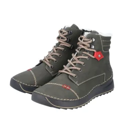 Rieker Damen Schnürboots Schnürstiefel Warmfutter grün S23 51545-54
