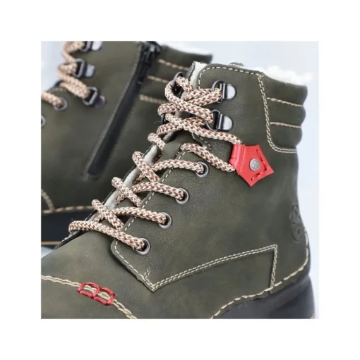 Rieker Damen Schnürboots Schnürstiefel Warmfutter grün S23 51545-54