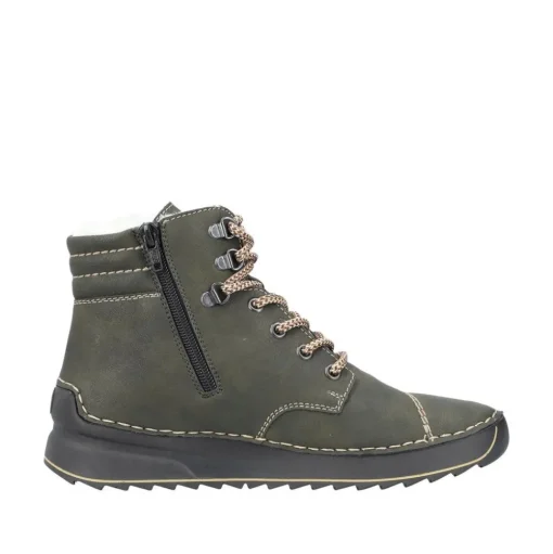 Rieker Damen Schnürboots Schnürstiefel Warmfutter grün S23 51545-54