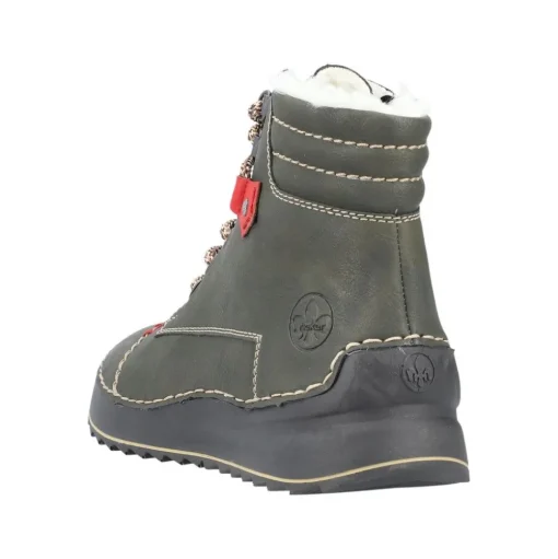 Rieker Damen Schnürboots Schnürstiefel Warmfutter grün S23 51545-54