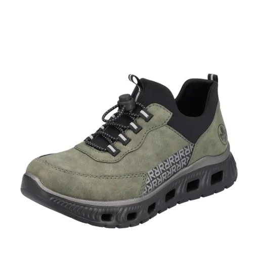 Rieker Damen Slipper Schnellschnürung grün S23 M6058-54