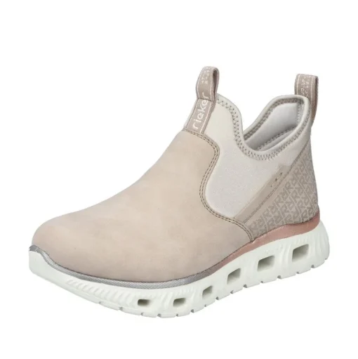 Rieker Damen Slipper weiß Memosoft-Sohle Komfortweite S23 M6053-62