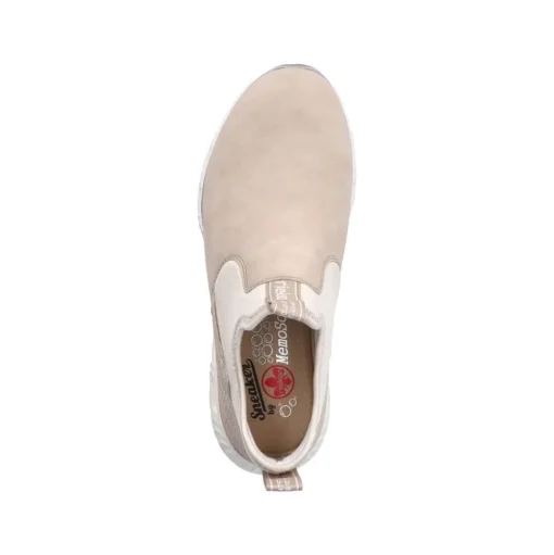 Rieker Damen Slipper weiß Memosoft-Sohle Komfortweite S23 M6053-62