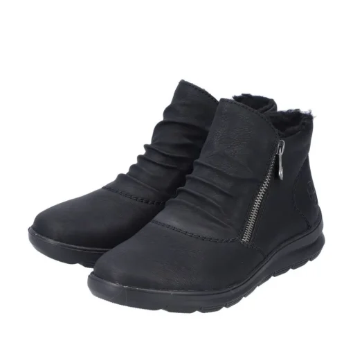 Rieker Damen Stiefelette Warmfutter Wechselfußbett schwarz S23 Z0051-01