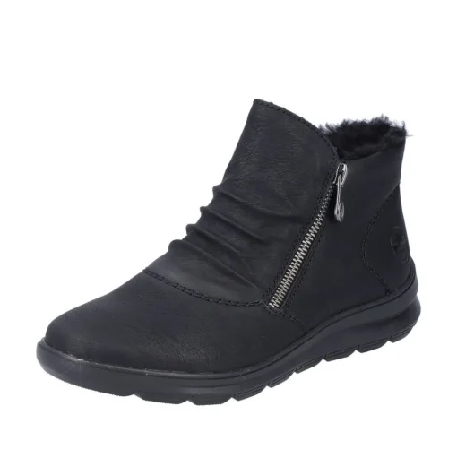 Rieker Damen Stiefelette Warmfutter Wechselfußbett schwarz S23 Z0051-01