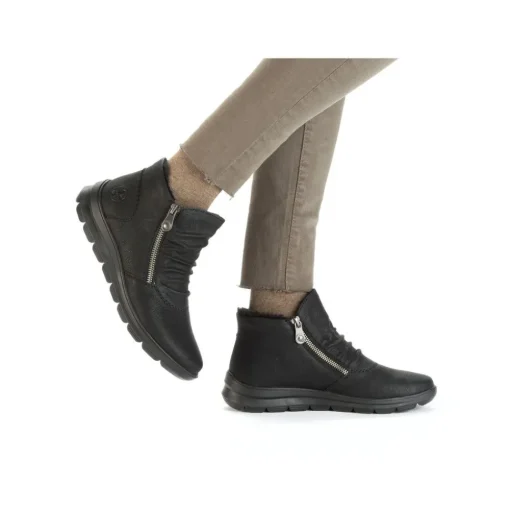 Rieker Damen Stiefelette Warmfutter Wechselfußbett schwarz S23 Z0051-01