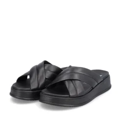 Rieker EVOLUTION Damen Pantolette Leder schwarz S13  W0802-00