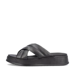Rieker EVOLUTION Damen Pantolette Leder schwarz S13  W0802-00