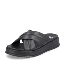 Rieker EVOLUTION Damen Pantolette Leder schwarz S13  W0802-00