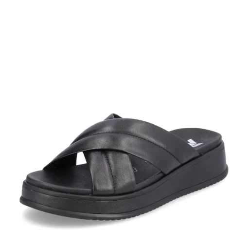 Rieker EVOLUTION Damen Pantolette Leder schwarz S13  W0802-00