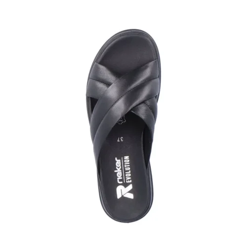 Rieker EVOLUTION Damen Pantolette Leder schwarz S13  W0802-00