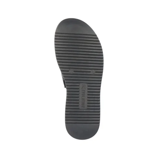 Rieker EVOLUTION Damen Pantolette dekorative Schnalle Sohle Korkoptik Leder schwarz S13 W0803-00