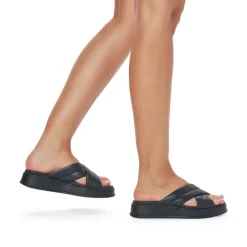 Rieker EVOLUTION Damen Pantolette Leder schwarz S13  W0802-00