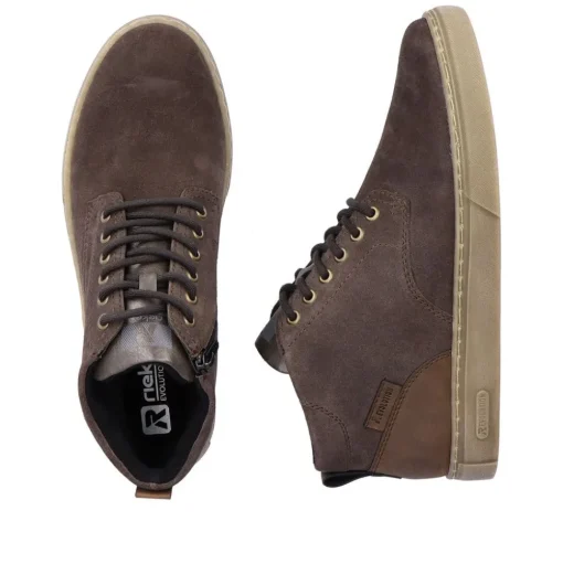 Rieker Evolution Herren Schnürboots Schnürstiefel Rauleder Wechselfußbett grau S23 U0762-45
