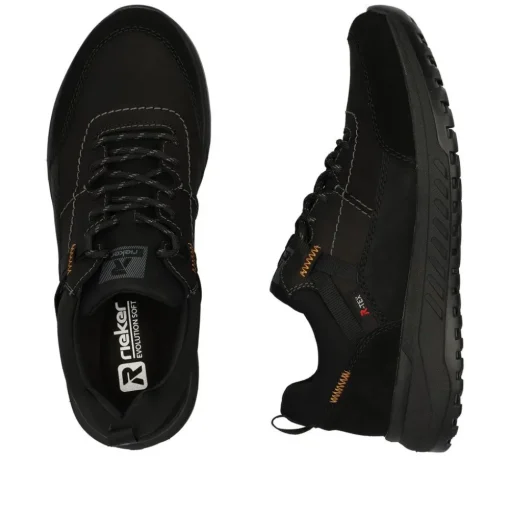 Rieker Evolution Herren Sneaker Rauleder TEX- Membran Wechselfußbett Komfortweite schwarz S23 U0100-00