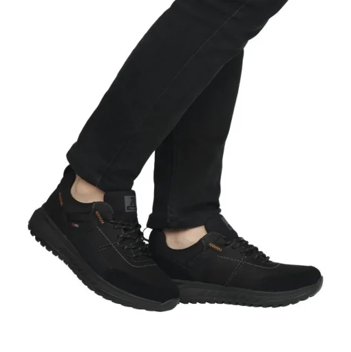 Rieker Evolution Herren Sneaker Rauleder TEX- Membran Wechselfußbett Komfortweite schwarz S23 U0100-00