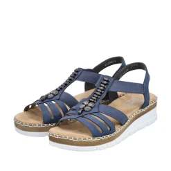 Rieker Keilsandalette blau Schlupf S14 V1206-14