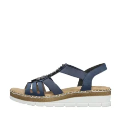 Rieker Keilsandalette blau Schlupf S14 V1206-14