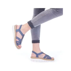 Rieker Keilsandalette blau Schlupf S14 V1206-14