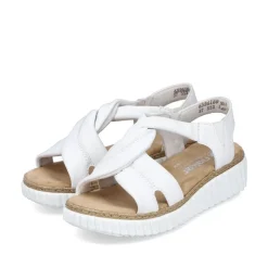 Rieker Keilsandalette H - Weite Extraweit Schlupf weiß S14 63261-80