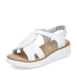 Rieker Keilsandalette H - Weite Extraweit Schlupf weiß S14 63261-80