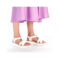 Rieker Keilsandalette H - Weite Extraweit Schlupf weiß S14 63261-80