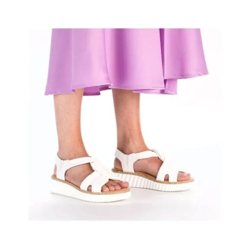 Rieker Keilsandalette H - Weite Extraweit Schlupf weiß S14 63261-80