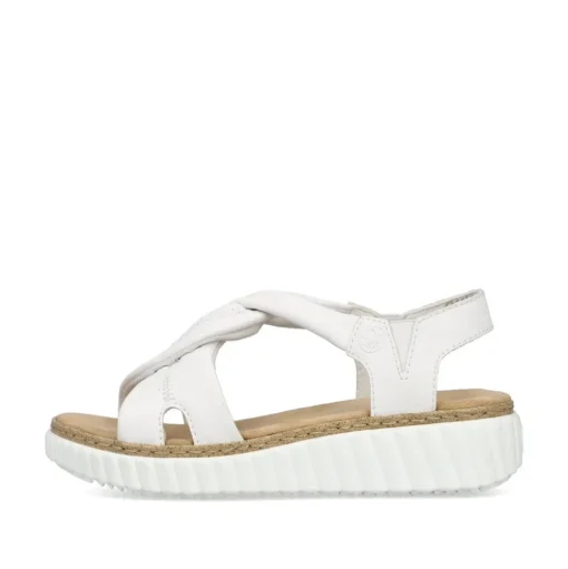 Rieker Keilsandalette H - Weite Extraweit Schlupf weiß S14 63261-80