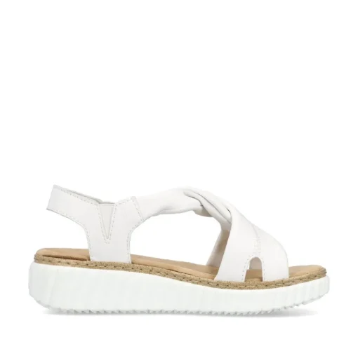 Rieker Keilsandalette H - Weite Extraweit Schlupf weiß S14 63261-80