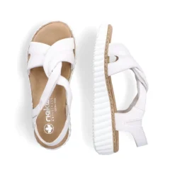 Rieker Keilsandalette H - Weite Extraweit Schlupf weiß S14 63261-80