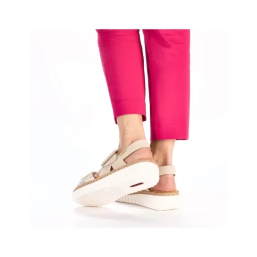 Rieker Keilsandalette H -Weite extra weit beige- silber S14 69260-60
