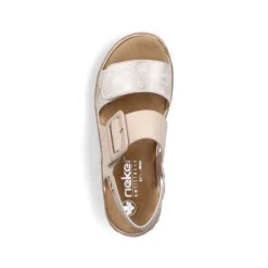 Rieker Keilsandalette H -Weite extra weit beige- silber S14 69260-60