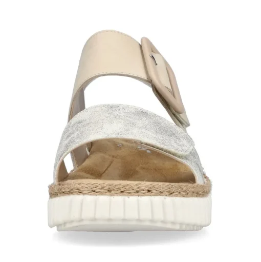 Rieker Keilsandalette H -Weite extra weit beige- silber S14 69260-60