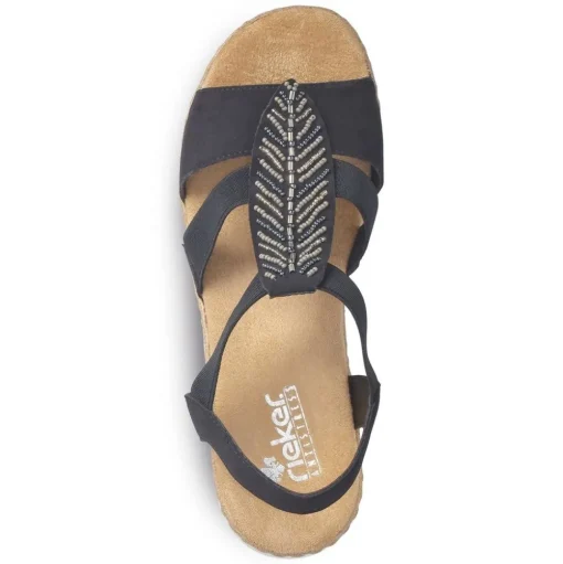 Rieker Keilsandalette Schlupf schwarz S14 V02C1-00