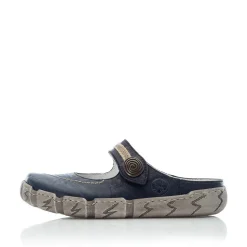 Rieker Pantolette Clogs Leder Antistress blau L0391-14