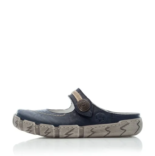 Rieker Pantolette Clogs Leder Antistress blau L0391-14