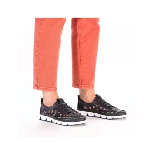 Rieker Slipper Barfußgefühl Glattleder blau S14 49956-14