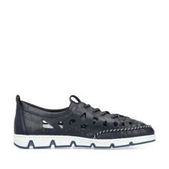 Rieker Slipper Barfußgefühl Glattleder blau S14 49956-14