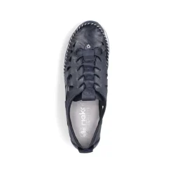Rieker Slipper Barfußgefühl Glattleder blau S14 49956-14