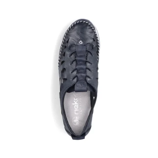 Rieker Slipper Barfußgefühl Glattleder blau S14 49956-14