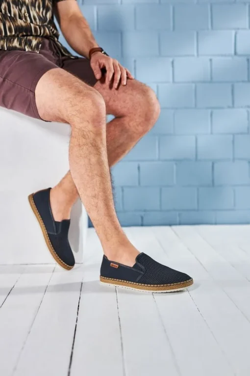Rieker Slipper Gummizug blau B5265-14