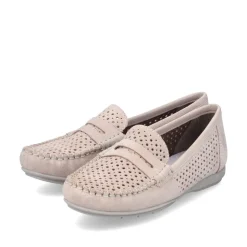 Rieker Slipper Loafer hellrosa Rauleder S14 40263-31