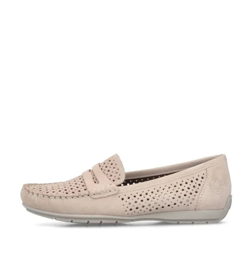 Rieker Slipper Loafer hellrosa Rauleder S14 40263-31