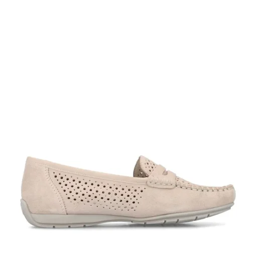 Rieker Slipper Loafer hellrosa Rauleder S14 40263-31
