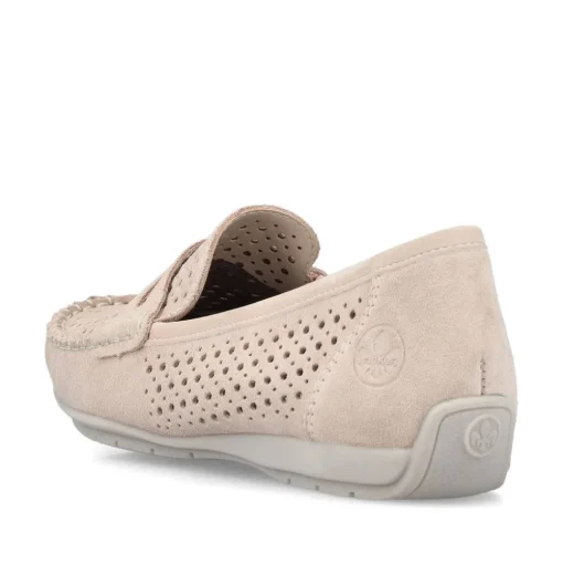 Rieker Slipper Loafer hellrosa Rauleder S14 40263-31