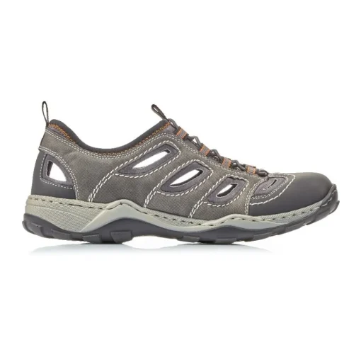 Rieker Slipper Sneaker Gummizug Trekking Antistress grau 08065-02
