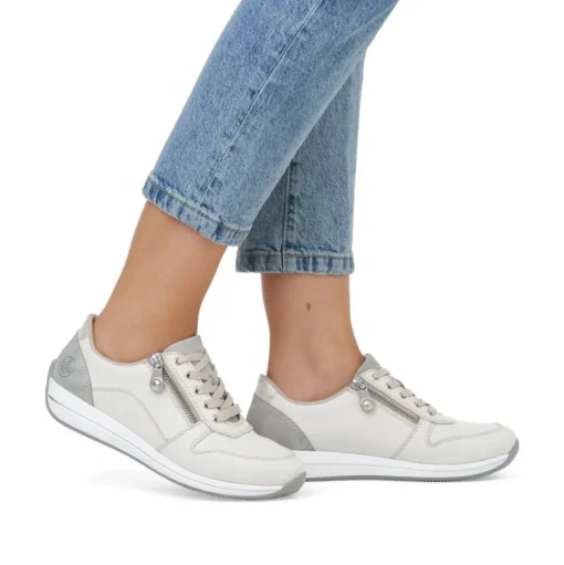 Rieker Sneaker Leder Extraweite cremeweiss S14 N1100-80